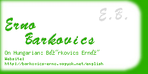 erno barkovics business card